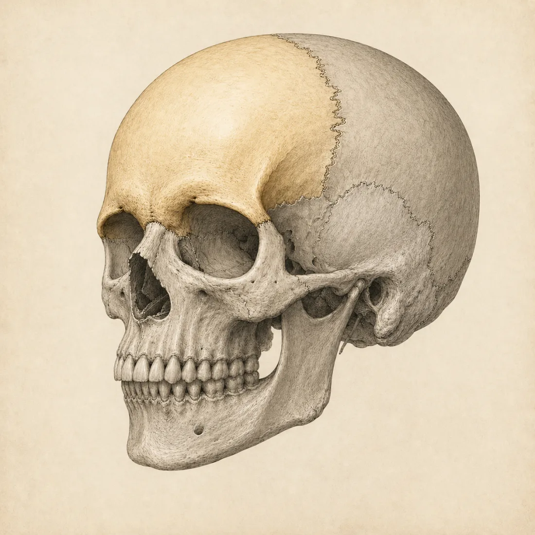 Os frontale — otsaluu kallossa