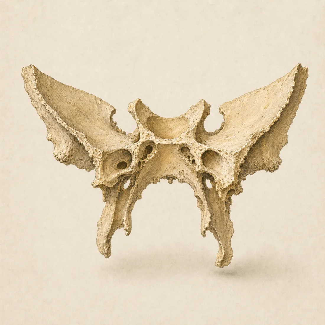 Os sphenoidale — eristettynä